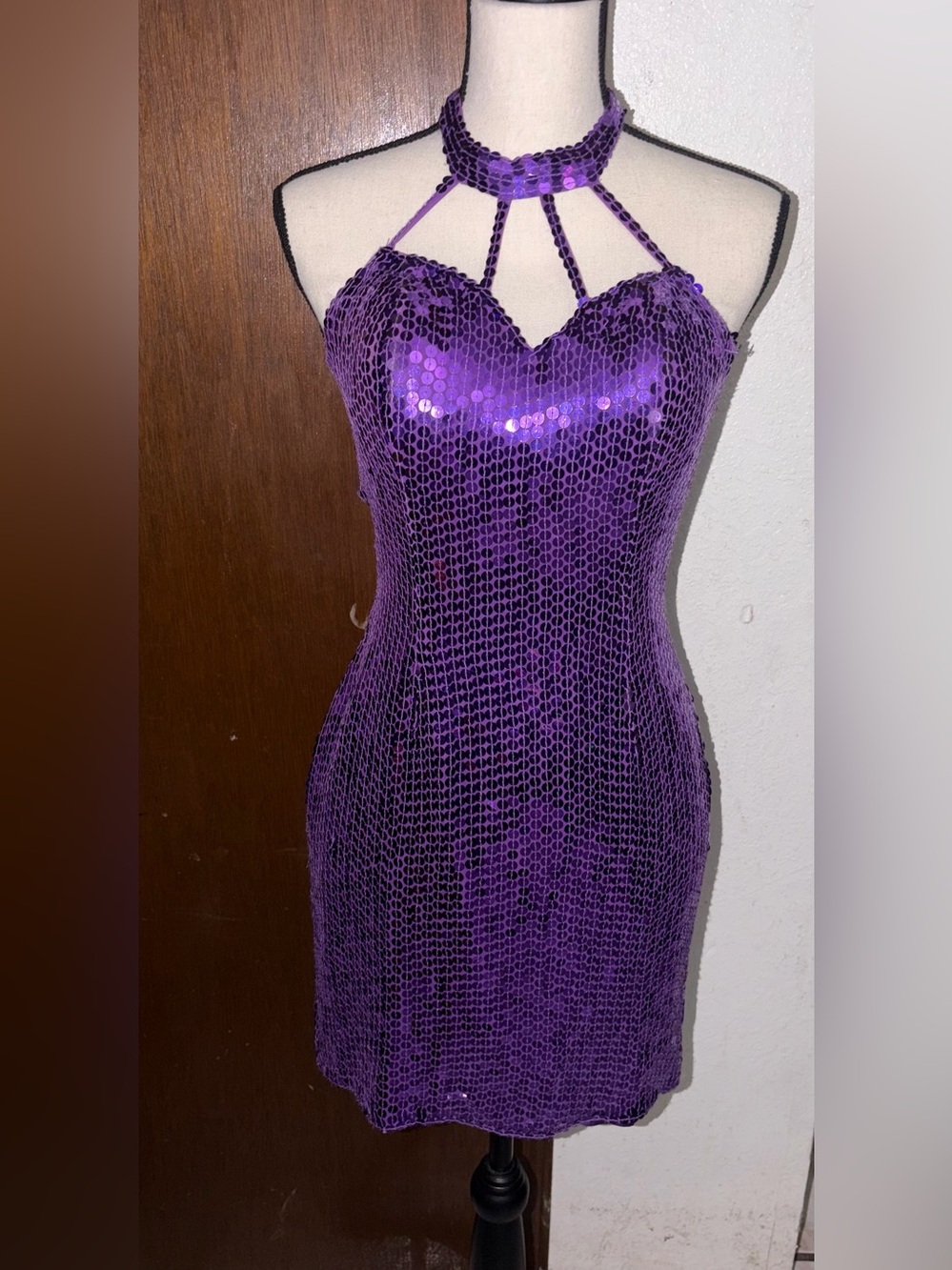 Vtg Sho Max Originals Purple Silk Dress